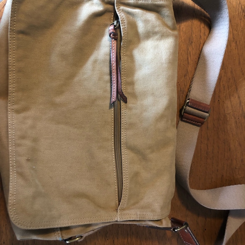 Fossil Tan Canvas Shoulder Bag